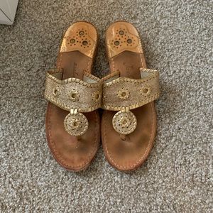 Jack Rogers Gold Sparkle Sandals
